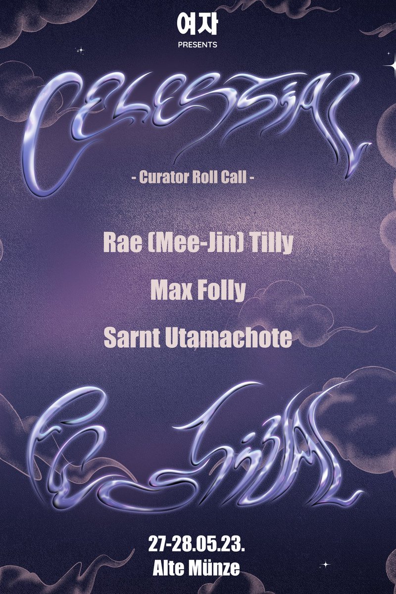 yeoja_mag's tweet photo. ✨Celestial Festival presents ✨
Curators and organizers roll call! 

Rae (Mee-Jin) Tilly (@raetilly)
Sarnt Utamachote (ษาณฑ์ อตุมโชติ) (@sarntolstice)
Max Folly (@follyghost)

photo credits: Sarah Tasha (@iamsarahtasha) &amp; Rae (Mee-Jin)Tilly (@raetilly)

https://t.co/Z8UCleL7H1 https://t.co/hlPWjYj364
