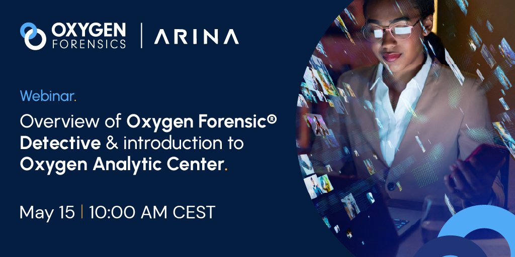 oxygenforensic's tweet photo. Join our upcoming presentation on Oxygen Forensic® Detective and Oxygen Analytic Center on May 15. 

Our very own Matt Finnegan will be leading this presentation - you don't want to miss it.

Sign up now: https://t.co/O6slYrg3sw https://t.co/ncWrgoElXs