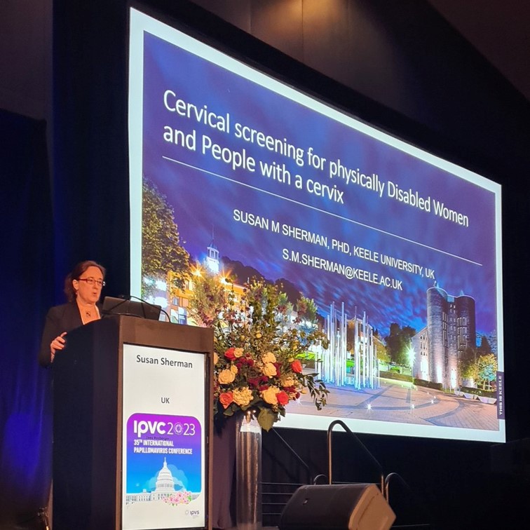 KeelePsychology's tweet image. Our own Dr @SueSherman recently presented at the @IPVSociety #IPVC2023 conference in Washington DC.

Sue presented her research on cervical screening for physically disabled women and people with a cervix. 

#KeelePsychTalks @AskAboutHPV