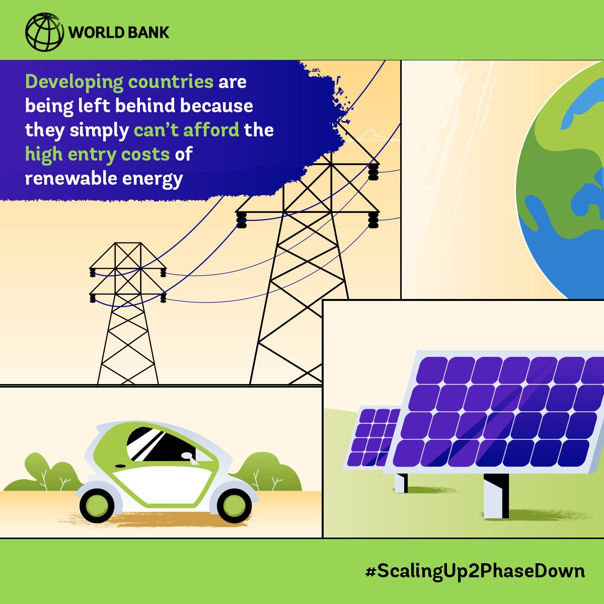 WBG_Energy's tweet photo. It will take $1 trillion a year by 2030 for developing countries to transition to clean energy.  @WorldBank has created a comprehensive framework to set the foundation for a greener future. #ScalingUp2PhaseDown #ReThinkingEnergy https://t.co/3dcaJkJokZ https://t.co/4y2HguSoFi