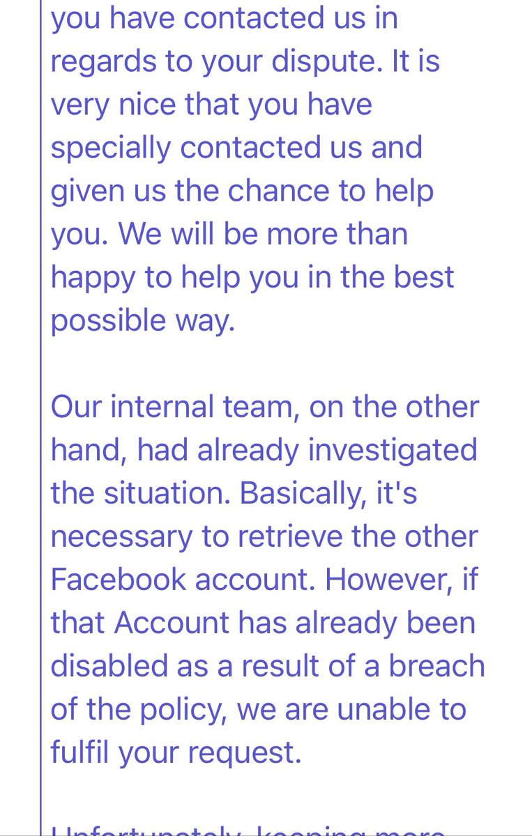 BlackParrotSoc's tweet photo. Unbelievably poor service again from @Meta. Nonsensical &amp; basically just refusing to help my client who was hacked, lost access to her page (despite having 2FA) on &amp; is now unable to run ads. So offensive too that they even pretend to care (while sending copy &amp; paste responses) https://t.co/LxB2wnPAi6