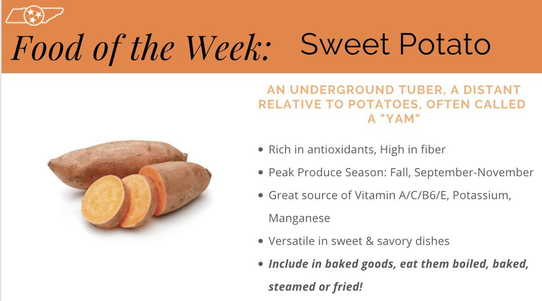 FOTW: Sweet Potato 🍠

#VolNutrition #RockyTopFuel #GoVols #FOTW