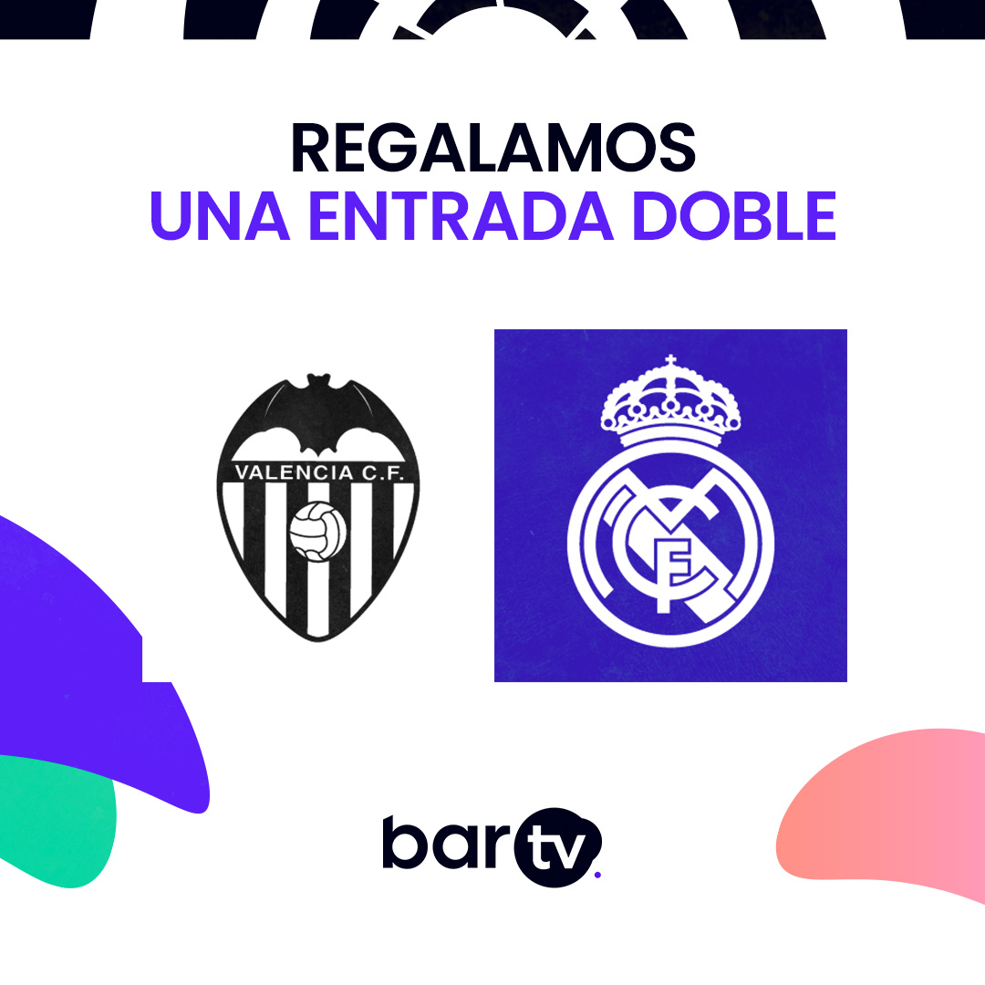 Bar TV (@bar_tv) on Twitter photo 🎁 𝗥𝗘𝗚𝗔𝗟𝗢 | ¿Quieres ganar una entrada doble para el <a href="/valenciacf/">Valencia CF</a> 🆚 <a href="/realmadrid/">Real Madrid C.F.</a>?
🖤 Sigue a <a href="/bar_tv/">Bar TV</a>
🔁 Haz RT
🏅 Dos ganadores
#⃣ #JugonesDeBarra 🎁 𝗥𝗘𝗚𝗔𝗟𝗢 | ¿Quieres ganar una entrada doble para el <a href="/valenciacf/">Valencia CF</a> 🆚 <a href="/realmadrid/">Real Madrid C.F.</a>?
🖤 Sigue a <a href="/bar_tv/">Bar TV</a>
🔁 Haz RT
🏅 Dos ganadores
#⃣ #JugonesDeBarra