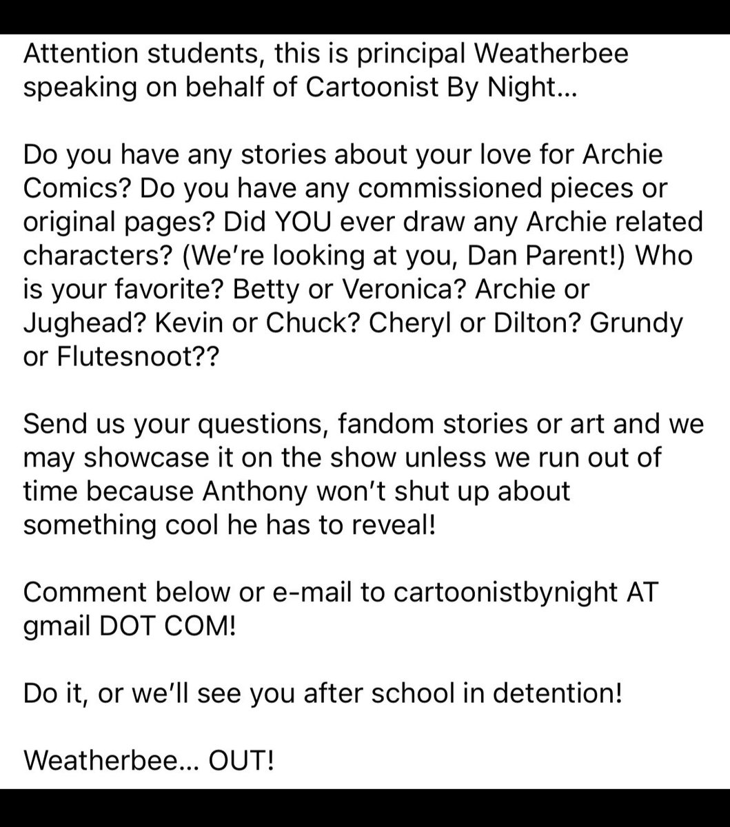 CartoonByNight's tweet photo. Attention Archie fans! https://t.co/PGQveiLy9i
