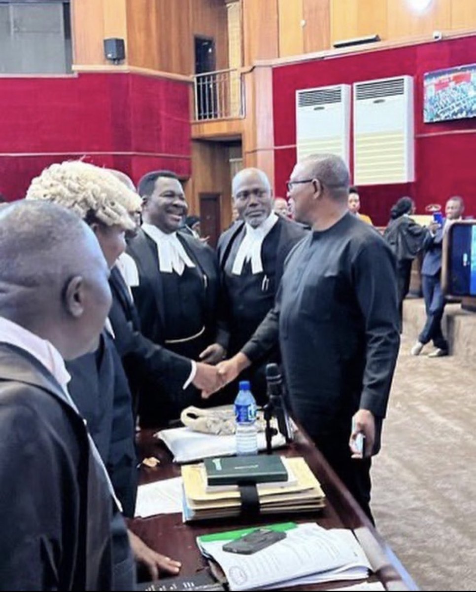 iamdlaw2's tweet photo. Breaking News: The presidential candidate of Labour Party Mr Peter Obi just arrived the courtroom of PEPT at Appeal Court Abuja.

All Eyes on the judiciary 👩‍⚖️ 👀📌 https://t.co/xS01eQTDe7