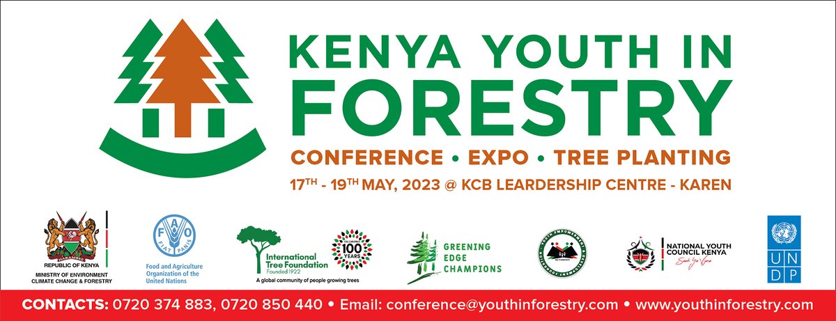 UnitedGreen_Ke's tweet photo. In Just a few days, youth &amp; Stakeholders in the sector will be meeting at the KCB Leadership Centre for the Kenya Youth in Forestry Conference, Expo &amp; Tree Planting Campaign @Environment_Ke @UNDPKenya @FAOForestry , will you be there? https://t.co/jyzgAAXqYG