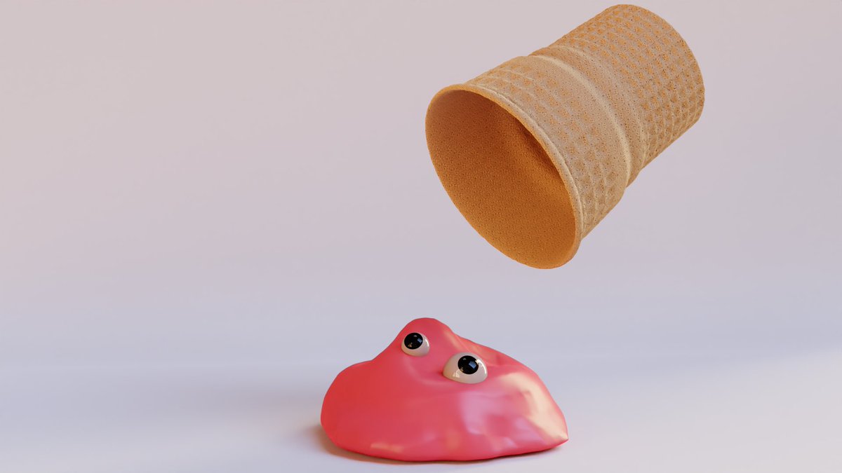 Fakhriev_'s tweet photo. Oh no, my ice cream 🍦 

#blender #3D #3dmodel #3dmodeling #icecream #hot #cold https://t.co/Wr3sZVHQRJ