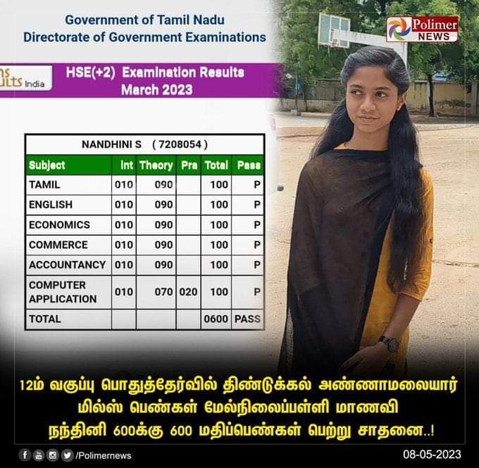 sudhamanibjp's tweet photo. தமிழக வரலாற்றில் முதன் முறையாக 12ம்  வகுப்பில் 600க்கு 600 மதிப்பெண்கள் பெற்று சாதனை படைத்த நந்தினி அவர்களுக்கு மாநில தலைவர் @annamalai_k அண்ணா அவர்கள் வாழ்த்துக்களை பகிர்ந்து கொண்டார்.!

மாணவி நந்தினி அவர்கள் வாழ்வில் இன்னும் பல சாதனைகள் படைக்க எனது அன்பான வாழ்த்துக்கள்..!!! https://t.co/LN0AyacUxb