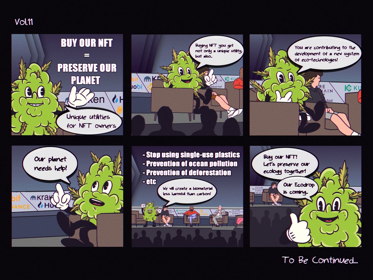 🌎🌳 Hello, Our #Eco Community! 

🛒You can buy our #NFT right now!
🥦Super #utility for our community is on the way 🪴
💌 We will send #CannaMan’s premium seeds of #hemp 

‼️☝🏻All money we are going to spend are on preserving our #Planet 🌎

💚Stay with us!