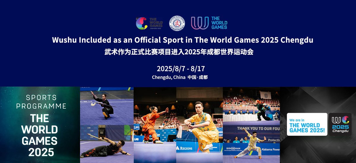 #Wushu #IWUF #RoadtoChengdu #WeAreTheWorldGames #TWG2025 Wushu will be included as an official sport in The World Games 2025, to be held from 7th to 17th August 2025 in Chengdu, People’s Republic of China.