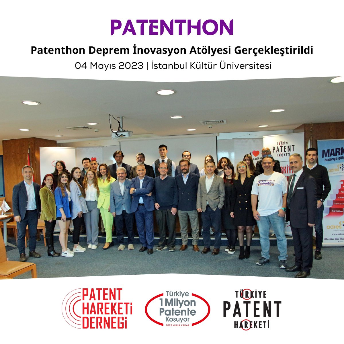 patenthon's tweet photo. ▶ Türkiye Patent Hareketi Platformu, Patent Hareketi Derneği, İstanbul Kültür Üniversitesi ve Adres Patent iş birliğiyle gerçekleştirdiğimiz "@PATENTHON Deprem İnovasyon Atölyesi" etkinliğimize katılan kıymetli katılımcılarımıza ve emeği geçen herkese teşekkür ederiz. #patenthon https://t.co/i9FiB7xyEC
