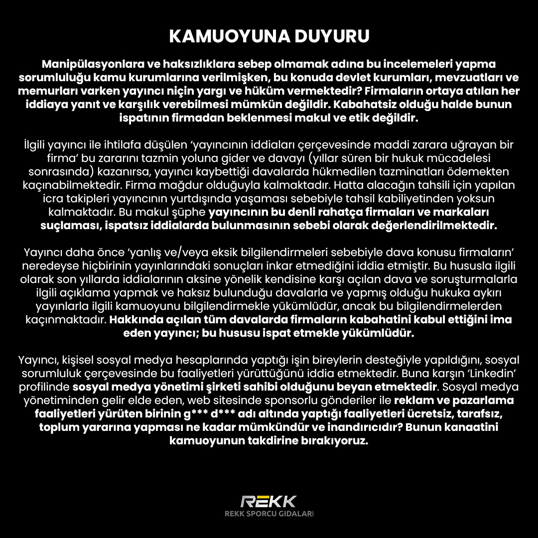 ssnsportscomtr's tweet photo. KAMUOYUNA DUYURU
Firmamız ile ilgili sosyal mecralarda ve web sitelerinde yer alan bir takım iddialarla ilgili olarak kamuoyunun aydınlatılması için açıklama yapma gereği zorunluluğu doğmuştur. https://t.co/dN31NUrHEt