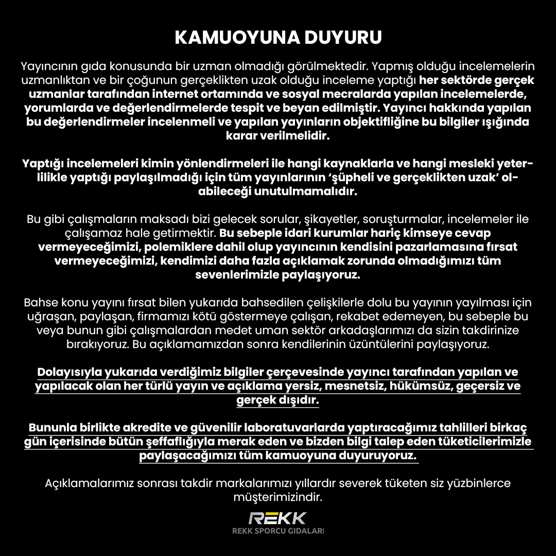 ssnsportscomtr's tweet photo. KAMUOYUNA DUYURU
Firmamız ile ilgili sosyal mecralarda ve web sitelerinde yer alan bir takım iddialarla ilgili olarak kamuoyunun aydınlatılması için açıklama yapma gereği zorunluluğu doğmuştur. https://t.co/dN31NUrHEt