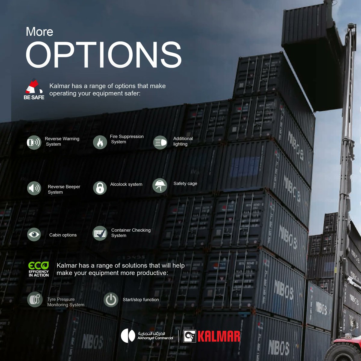 alkhorayefacc's tweet photo. Nothing beats Kalmar's Reachstacker when it comes to efficient and cost-effective material handling. With a variety of models and innovative technology, these machines will transform your operations.
#الخريف_التجارية
#Kalmar #ReachStackers #MaterialHandling https://t.co/Oz7ybcr9me
