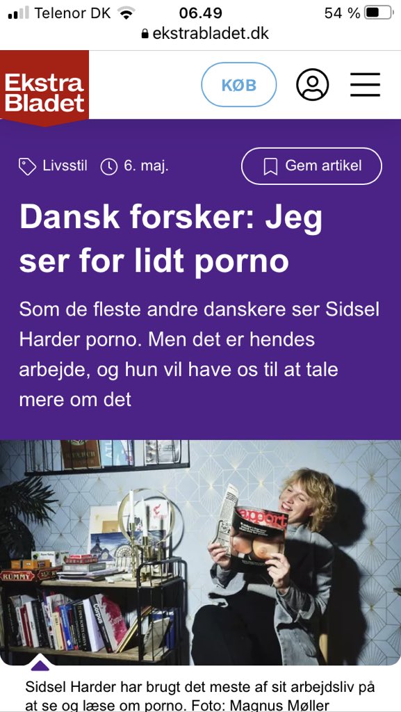 Ser du for meget porno? Gør de unge? Jeg har været i ekstrabladet og tale om, hvor der bliver set for lidt porno, for eksempel i forskningen. Og hvorfor den er vigtig at beskæftige sig med videnskabeligt, personligt og socialt! ekstrabladet.dk/underholdning/…