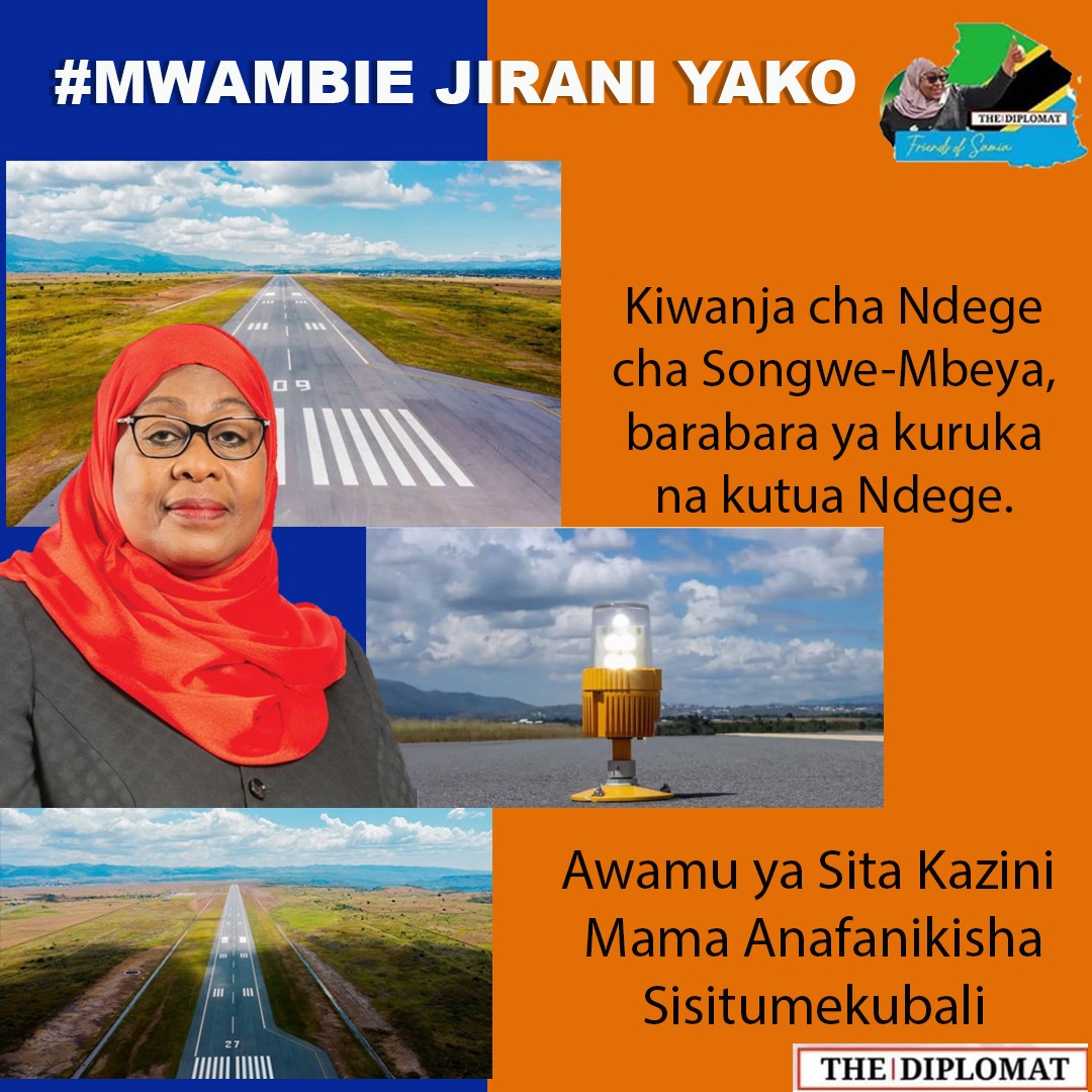 _TheDiplomat's tweet photo. 📌MWAMBIE JIRANI YAKO 

Awamu ya Sita Kazini Mama Anafanikisha Sisi tumekubali

Kiwanja cha Ndege cha Songwe-Mbeya, barabara ya kuruka na kutua Ndege kazi inaendelea.
@SuluhuSamia 
@WizarayaUJnaUC https://t.co/PapWgZdrCD