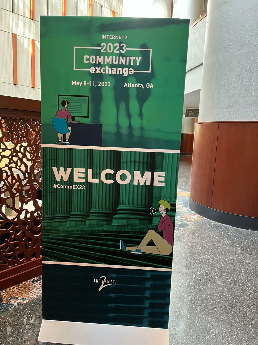 Internet2's tweet image. Welcome to Atlanta for #CommEX23 - registration desk opens at 7am on 8th floor terrace - see you soon!