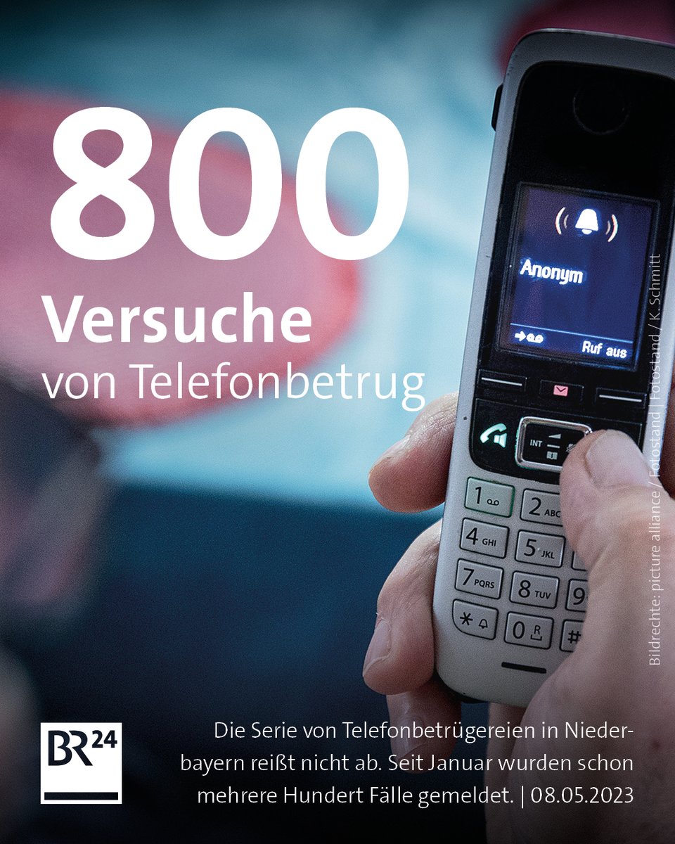 BR24's tweet photo. Bayernweit erreichte die #Cyber|kriminalität im vergangenen Jahr einen neuen Höchststand: rund 45.000 Straftaten wurden registriert. #Enkeltrick #Schockanrufe
https://t.co/uBWHV9q7Nz https://t.co/EZVA0Y7yhK