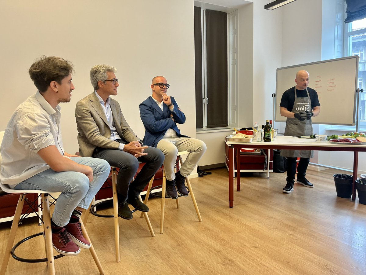 UniTrieste's tweet photo. È iniziato il Crypto Confidential cooking show: l’importanza della costruzione di un network internazionale. 

@gramegna, CoFounder e CEO di @florestanft, intervista Matteo di Biagi, direttore di Le Village by CA Triveneto, e Salvatore Dore del nostro CLab. https://t.co/Srxnl3chQ2