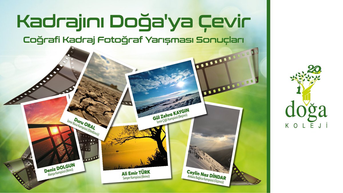 DogaOkullari's tweet photo. Kadrajını Doğa'ya Çevir 🎞️📷
Doğadaki tüm doğal ve beşeri olayların konu edildiği "Coğrafi Kadraj Fotoğraf Yarışması"nda seçili kurul değerlendirmesi sonucunda derece alan fotoğraflarından dolayı öğrencilerimizi tebrik ederiz. #DoğadaCoğrafya https://t.co/WTvcNwufi0