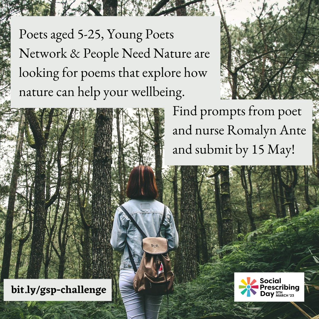 Apples and Snakes (@applesandsnakes) on Twitter photo Aged 25 or younger? <a href="/youngpoetsnet/">Young Poets Network</a> wants to read your poems on the impact of nature on your wellbeing. They’re teaming up with <a href="/PeoplNeedNature/">People Need Nature</a> and poet-nurse @RomalynAnte to offer prompts and how to get started. Find out more and submit by 15 May at bit.ly/gsp-challenge Aged 25 or younger? <a href="/youngpoetsnet/">Young Poets Network</a> wants to read your poems on the impact of nature on your wellbeing. They’re teaming up with <a href="/PeoplNeedNature/">People Need Nature</a> and poet-nurse @RomalynAnte to offer prompts and how to get started. Find out more and submit by 15 May at bit.ly/gsp-challenge