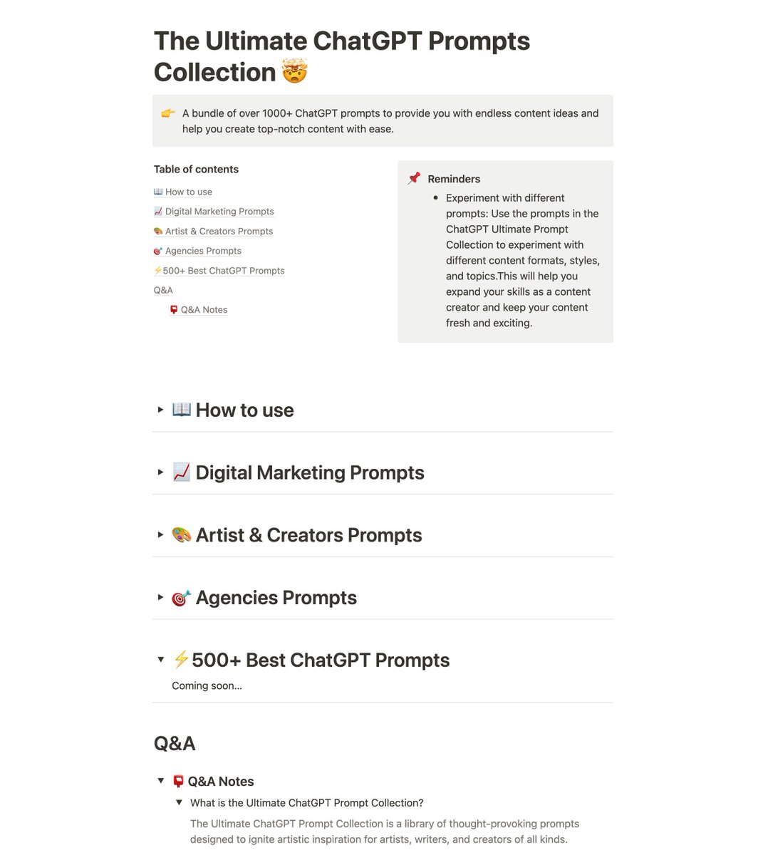 themarkora's tweet photo. I've prepared a Notion template of 1000+ ChatGPT Digital Marketing Prompts.

It is FREE today.  But after 24 hours, it will cost $$$

To get it,  

1) Like
2) Retweet
3) Comment '✌🏻' 

And I'll send it to you for FREE 

You should be following me so that I can DM you. https://t.co/Xu5En0TCBa