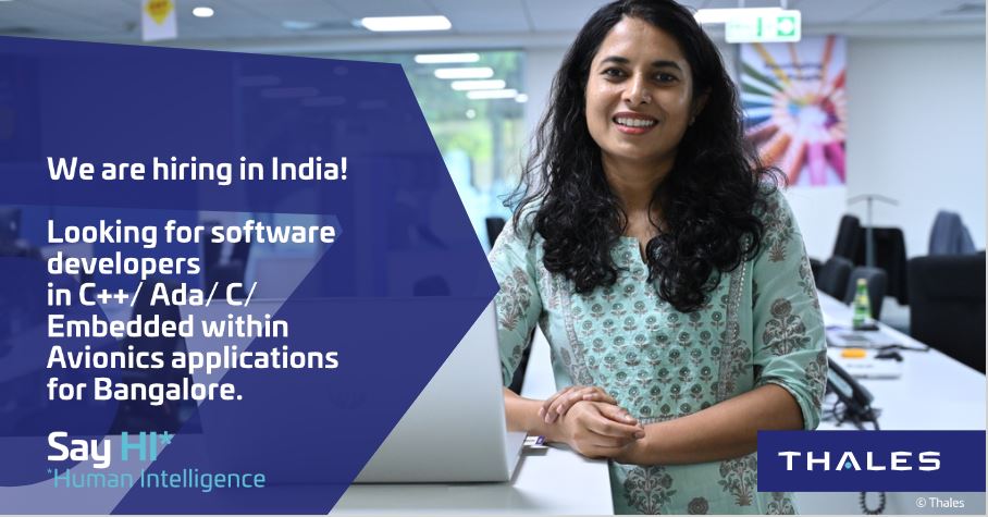ThalesAsia's tweet photo. [#HiringNow] If you have experience in C++ / Ada in #Avionics, you can apply here to work on our new generation #FlightManagementSystem in our #Engineering Competence Centre, #Bengaluru. https://t.co/UeuMG9P7xk

#ThalesinIndia #Thales70inIndia https://t.co/JKppyPf6Nn