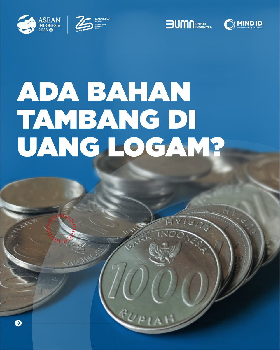 MiningIndonesia's tweet photo. Siapa di sini yang suka simpan uang logam?
Kamu wajib tahu nih, ternyata uang logam Rp1000 itu dilapisi nikel, lho!
Kenapa ya ada lapisan nikelnya? Cek penjelasannya di slide terakhir, ya!
#TambangUntukPeradaban #MiningForLife https://t.co/mM1ma1sKHO
