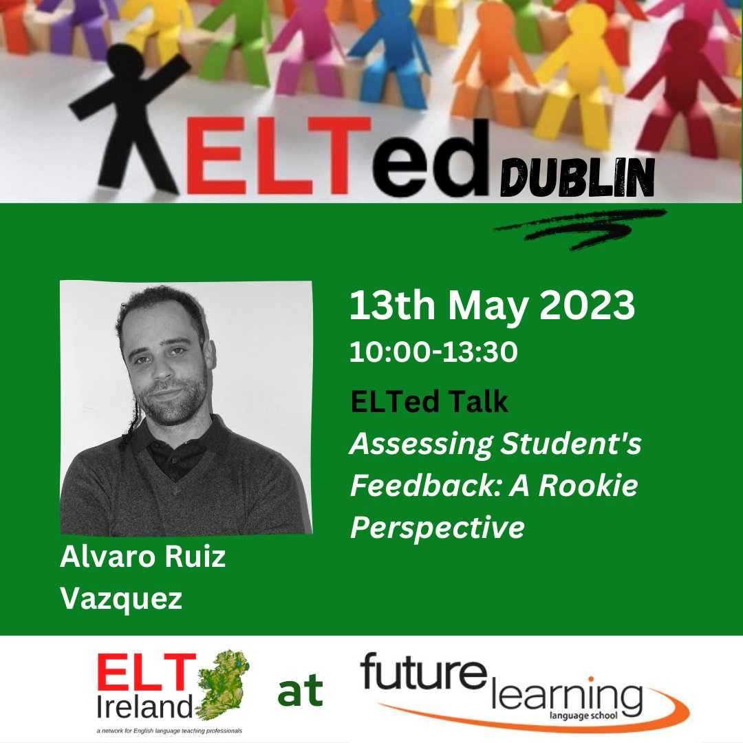 Join us next Saturday 13 May at Future Learning! 8 speakers, 8 talks, infinite ideas! Book your ticket on Eventbrite: bit.ly/ELTed13523
#elted #eltireland #futurelearning #sharingideas