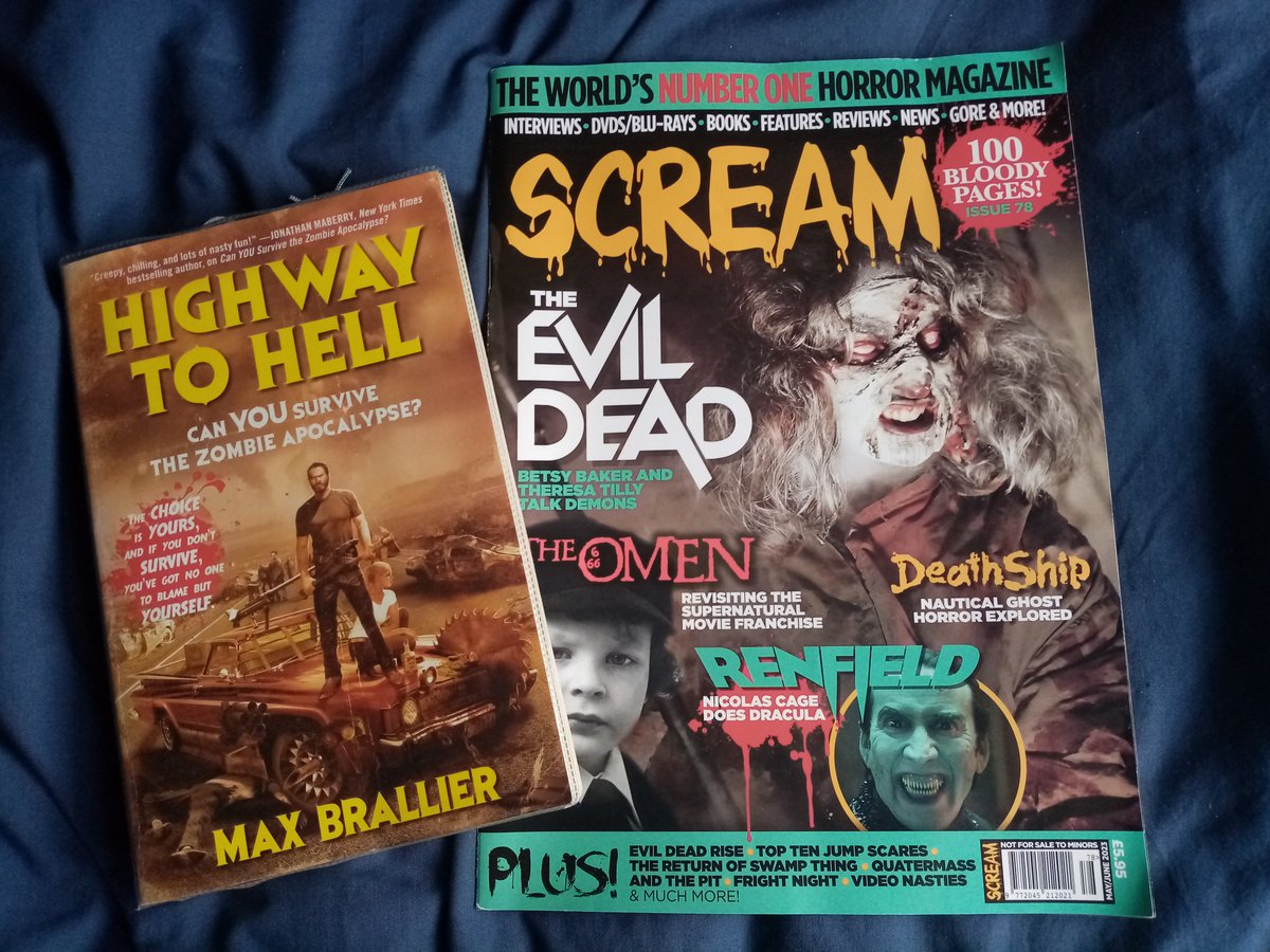 horrorWelshguy's tweet photo. A little bit of reading whilst lunch is cooking. Highway to Hell by Max brallier and my favourite Horror magazine @ScreamHorrorMag
#horror #HorrorCommunity #HorrorFamily #screammagazine #zombie #zombies #booknow https://t.co/Mbv81ukvYb