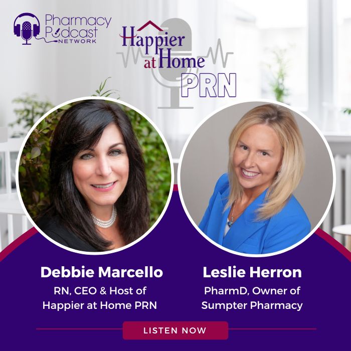 Our newest episode of the Happier at Home PRN Podcast is LIVE! 📷
We spoke with Leslie Herron, Owner of Sumpter Pharmacy, about her first 6 weeks being a new Happier at Home business owner!
Tune in to the episode here:
happierathomefranchise.com/community-phar…
#podcast #newepisode #podcaster