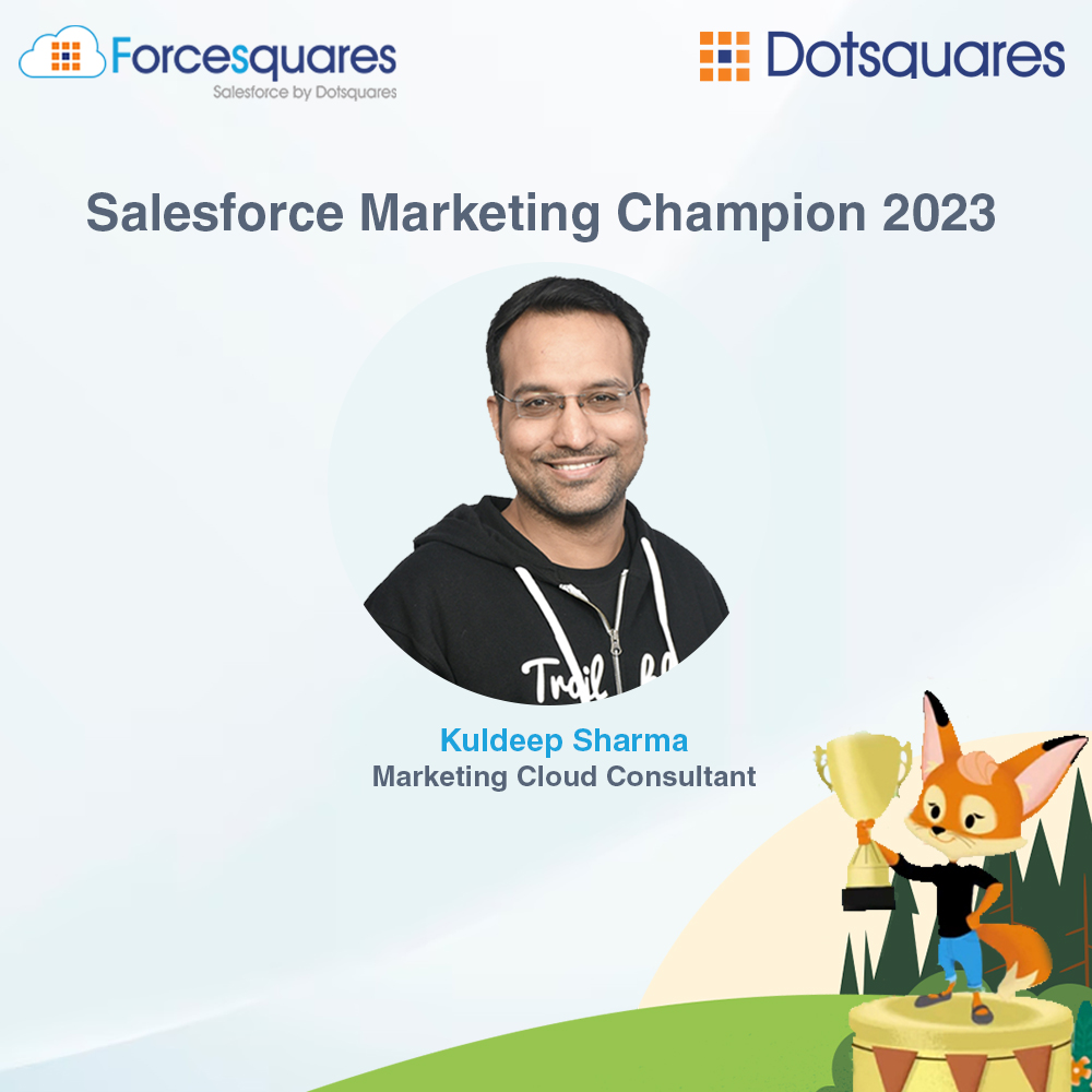 We're thrilled to announce that our Marketing Cloud Consultant Kuldeep Sharma has been named in the list of Salesforce #marketingchampions 2023!

Let's raise a toast to the success!

#salesforce #sfmc #marketingcloud #consultant #momentmarketer