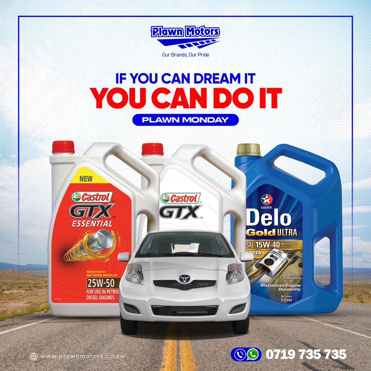 PlawnMotorsZW's tweet image. Remember nothing can stop those who are driven by courage and strong desire.
For genuine motor spares at affordable prices, visit any Plawn Motors branch nationwide.
 #PlawnCares #engineservice #shockabsorbers #DealOfTheWeek #castrol #wheelalignments #suspension #gud #bumber