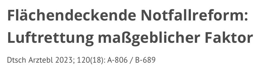 Von den 1673 Krankenhäuser in 🇩🇪 erfüllen 1071 Kliniken die G-BA-Notfallstufen 1–3. Davon 424 Kliniken der Stufen 2–3. Zusammen versorgen sie 57% aller stationären Patienten. Luftrettung wird zukünftig zur Sicherung der Notfallversorgung dabei noch wichtiger werden. Warum? 1/