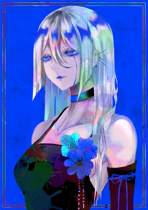 #イラスト青 