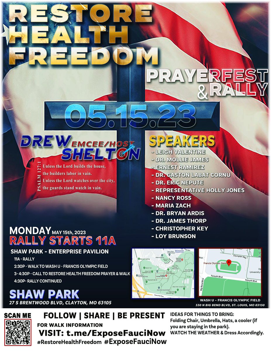 ExposeFauciNow's tweet photo. SHARE πΊπΈ EVERYWHERE!
#RestoreHealthFreedom
#Prayerfest & #Rally
π£ SPEAKERS UPDATED π£
For Announcements & Updates, Please Follow & Share:
π¦ https://t.co/eC6Yyi1muA
π€‘ https://t.co/vP0UbB9QSp
#ExposeFauciNow #FauciLiedMillionsDied https://t.co/juMnVWRhR2