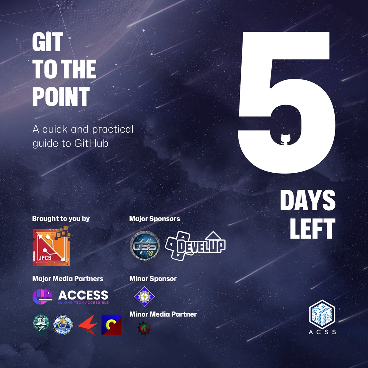 ACSSUPLB's tweet photo. 🤯 Looking for an opportunity to 𝙖𝙙𝙙 knowledge about version control? In just 5 days, join us for a crash course on the fundamentals of Git and GitHub. 🖥️ An organized workspace is waiting for you! Get started on your path to becoming a professional developer. https://t.co/efkH4w7SQ8