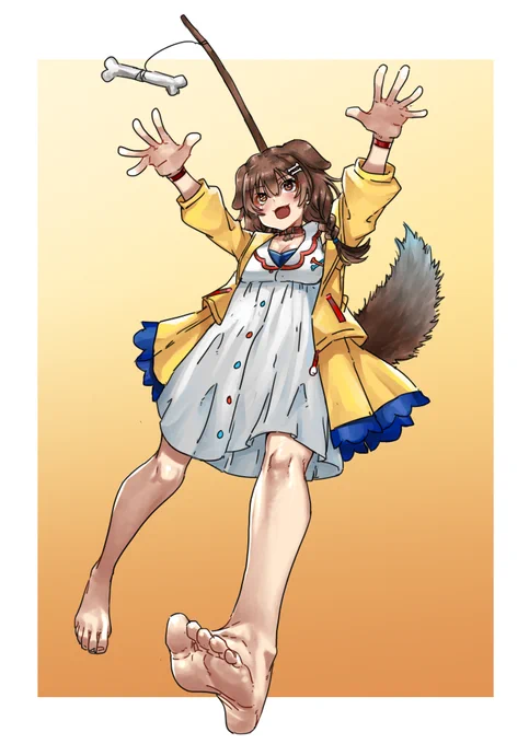 ころねのダッシュモーション可愛い。Idol Showdown応援 #一日一裸足絵 #できたてころね