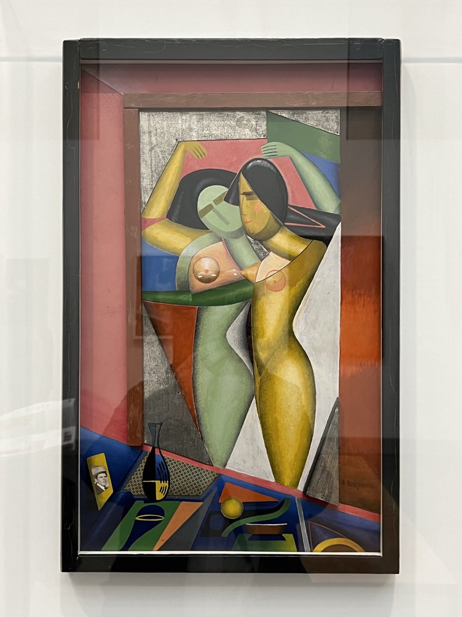 In the Boudoir (Before the Mirror), 1915
Alexander Archipenko #Ukrainian #American #painter #Cubism #PhiladelphiaMuseumOfArt #boudoir #figure #mirror #reflection #frame #oilpainting #graphite #photograph #metal #artlover #arthistory #AlexanderArchipenko