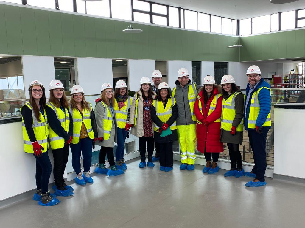 RosehillHS's tweet photo. With 100 days to go, a few pictures from our photo call and site visit last week. Our new curriculum leaders were able to see the finishing touches emerge. https://t.co/7m0OkWHRWV
