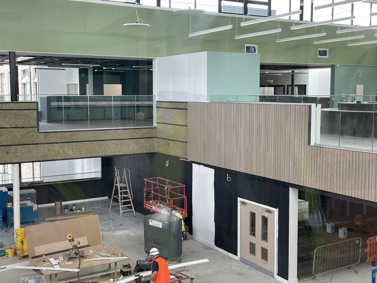 RosehillHS's tweet photo. With 100 days to go, a few pictures from our photo call and site visit last week. Our new curriculum leaders were able to see the finishing touches emerge. https://t.co/7m0OkWHRWV
