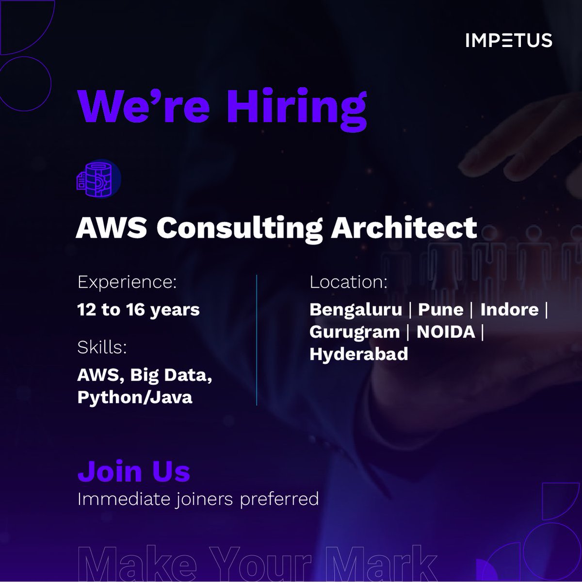 ImpetusLife's tweet image. Looking for opportunities in #awsarchitecture 
Hiring #AWSConsultingArchitect support engineers with 12 - 16 years of experience.

Immediate joiners are preferred.
Click to Apply: bit.ly/3VExF3R

#career #hiring #jobs #impetus #impetustechnologies #awsarchitect #awsjobs