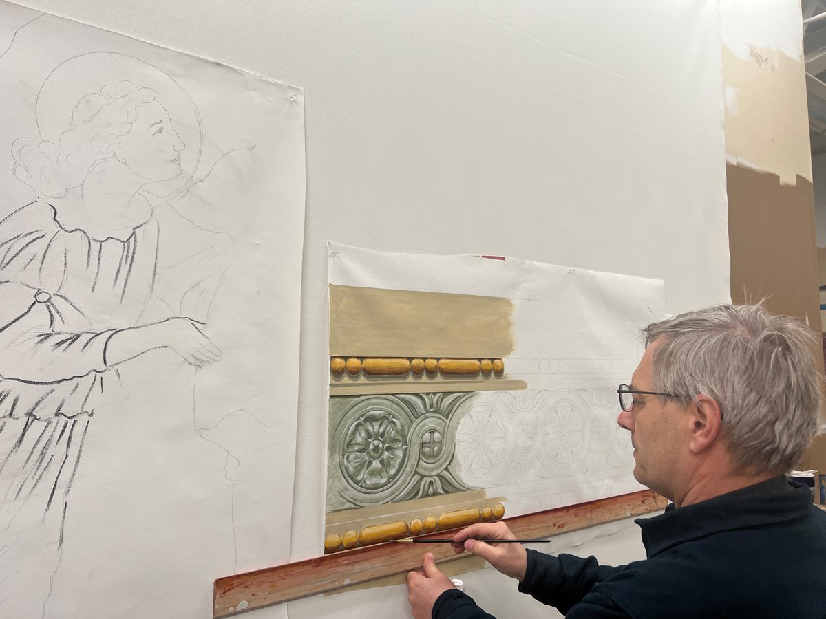 CLA_1976_'s tweet photo. Our talented artists are always working on some beautiful pieces #InTheStudio for our #ChurchRestoration and design projects.
#StudioScenes #ProgressPhoto #WorkInProgress #CustomArtwork #ChurchDesigns #LiturgicalDesigns https://t.co/bBuapTzFpC