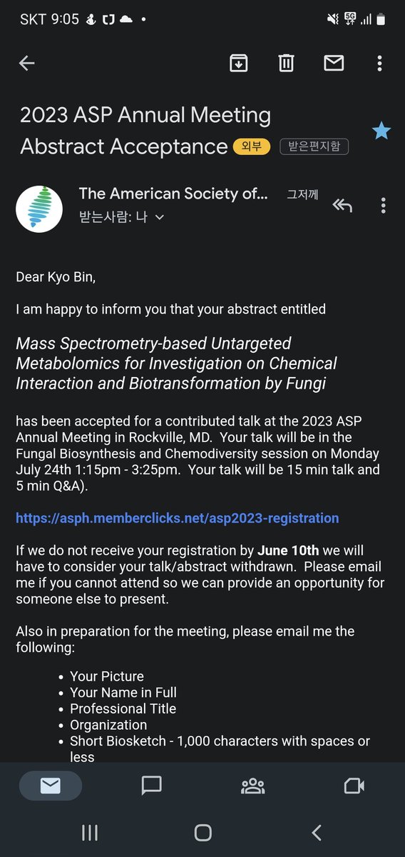 kyobinkang's tweet image. Yes! I will give a 15-min talk about fungal metabolomics projects (most are unpublished yet) ongoing in my lab in @pharmacognosy #ASP2023. #teamfungi