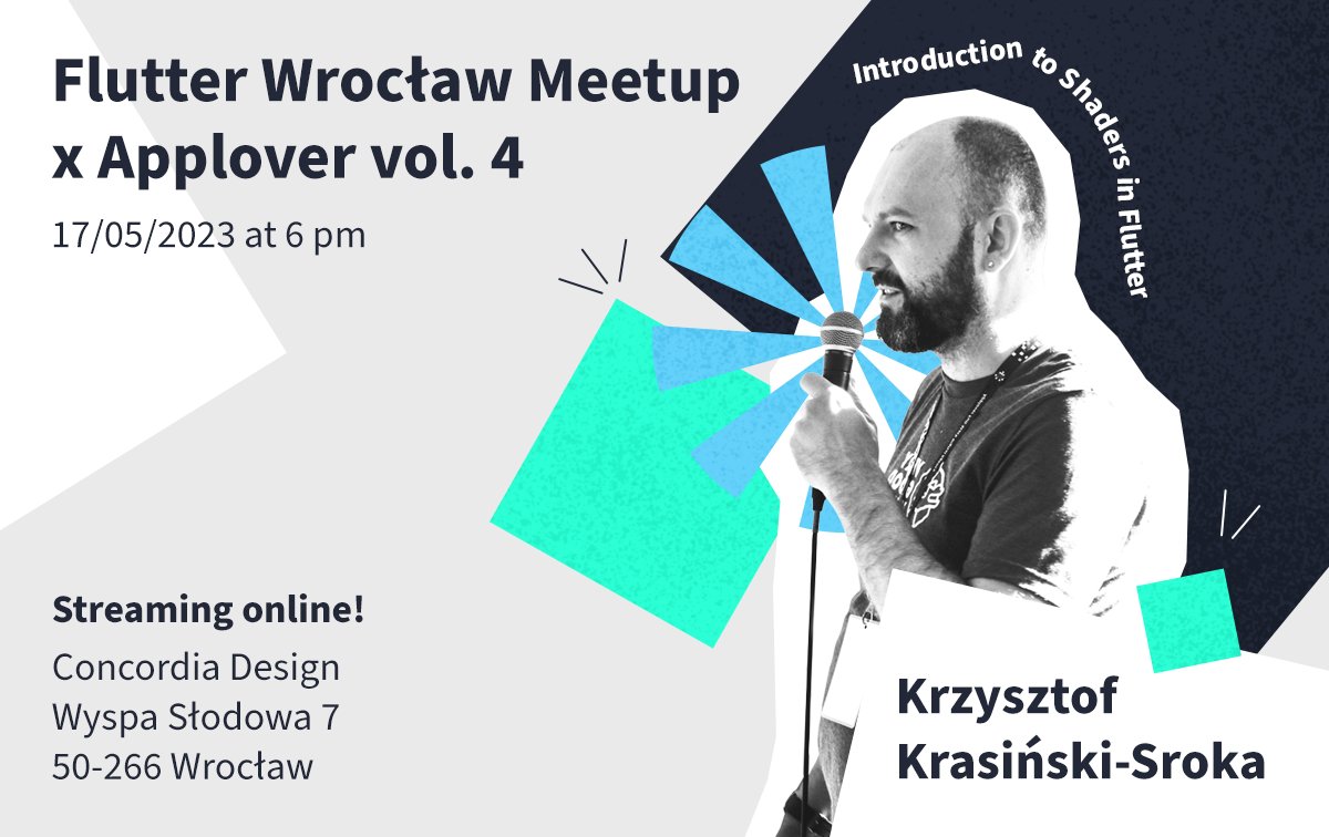 themomentum_ai's tweet photo. Flutter Wrocลaw Meetup x Applover vol. 4 will take place take place next week! ๐ Introducing the last speaker of this edition - @kpsroka, who will talk about introduction to Shaders in Flutter. ๐https://t.co/99vik8Q7x7โฆ #flutterdev #fluttermeetup #applover https://t.co/6giTmOFDFi
