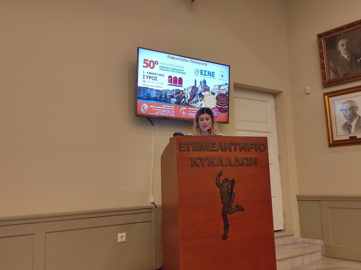 giota_laf's tweet photo. Great experience presenting the results of my research project regarding the well-being experiences of older adults during rehabilitation at the 50th Panhellenic Congress of the Hellenic Nurses Association! 

#ΕΣΝΕ #innovatedignity #wellbeing #phdvoice #MSCActions @SMantzoukas https://t.co/psgVOyNUug