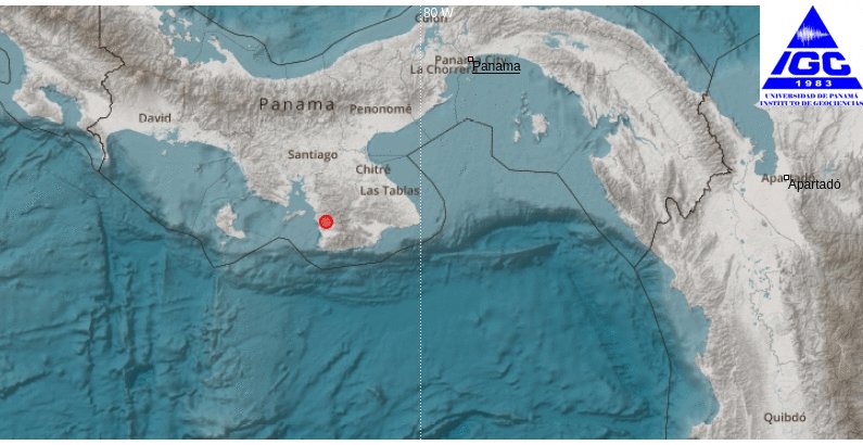 El Instituto de Geociencias de la Universidad de Panamá,
Reporta el siguiente evento PRELIMINAR:
Fecha: 2023-05-08 06:02 Hora local,
Magnitud:3.5 (MLv),
Profundidad: 5 km,
localizado a 48 km de TONOSI.
Para más información sismos.panamaigc-up.com/eqview/#?event…