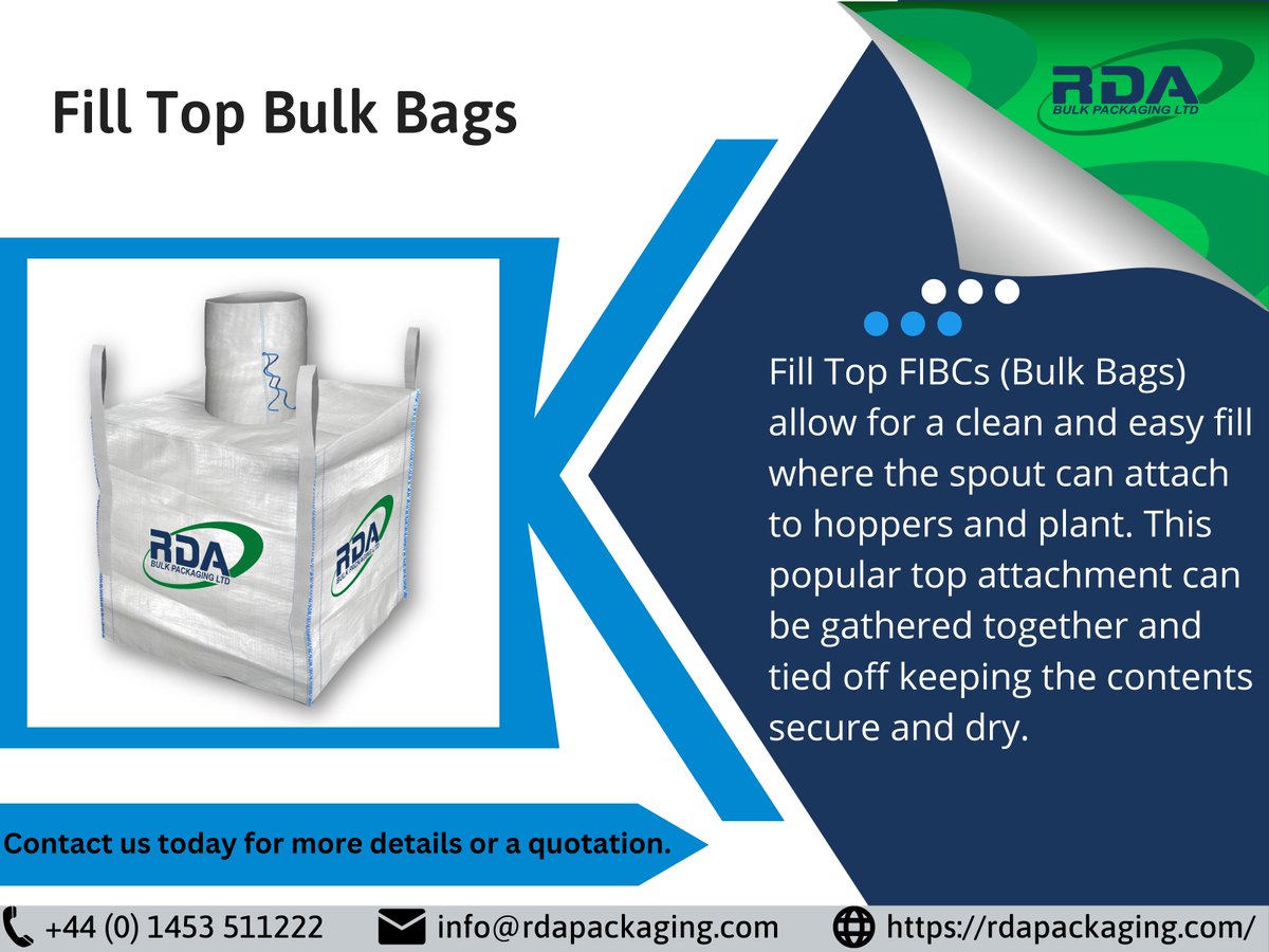 RdaLtd's tweet photo. Experience the convenience of easy filling.
#RDABulkPackagingLtd #filltop #spout #easyfill #bulkbag https://t.co/Gms9ZbGA1U