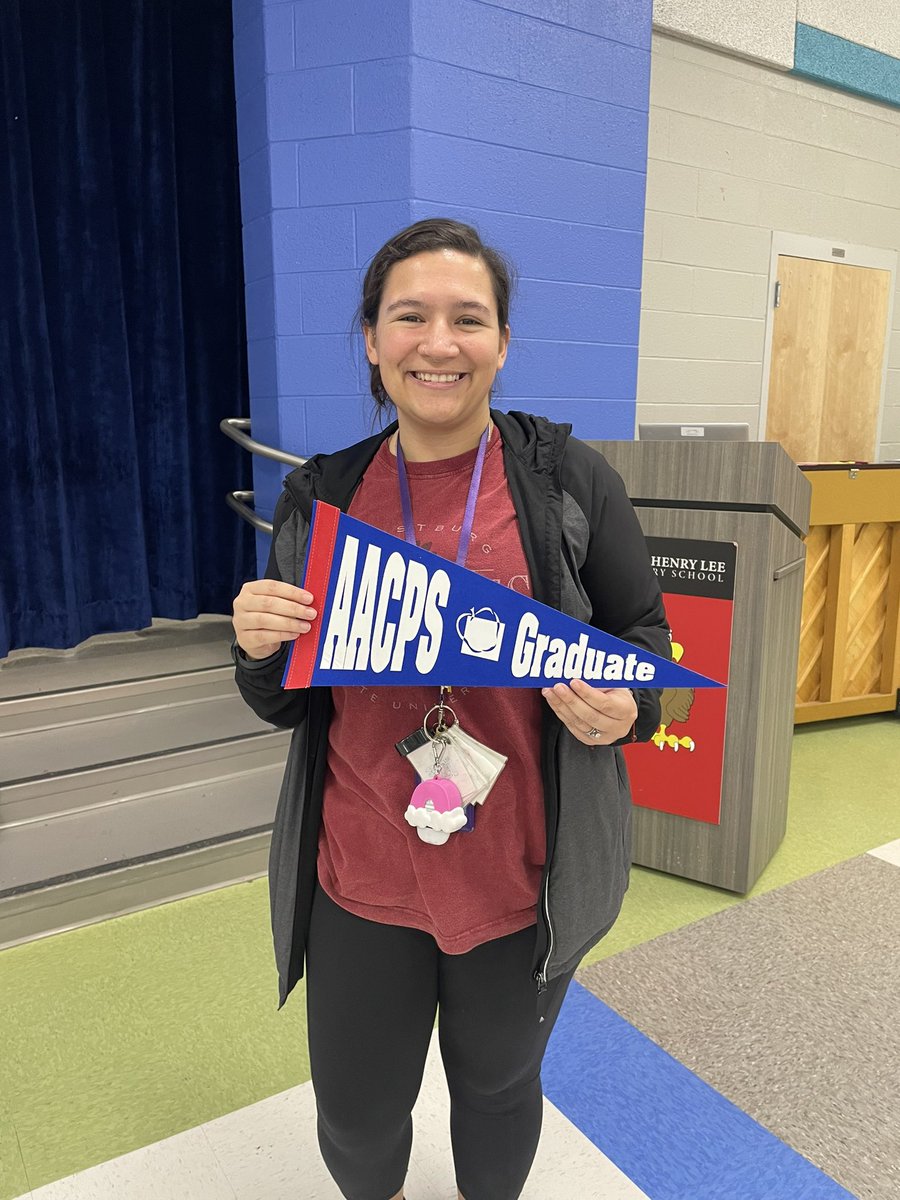 We are proud of our AACPSGrad Mrs. Wellens <a href="/RHLeeESAACPS/">RHLeeESAACPS</a>  She attended Jessup Elementary, Chesapeake Science Point, and North County High School! #ProudAACPSGrad  #AACPSFamily