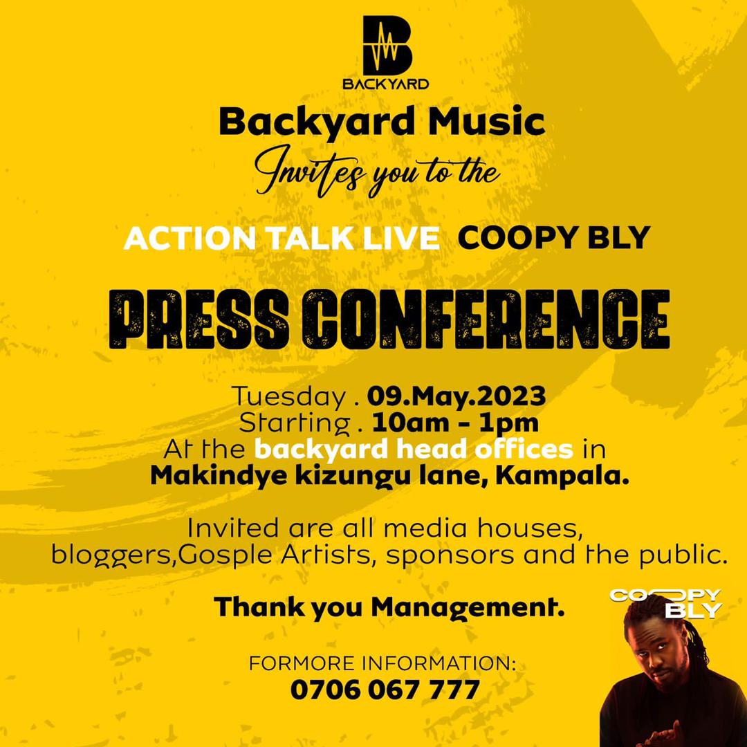 #ActionTalkLive Press Conference tomorrow 📌 Makindye kizungu lane 😎
You all invited,,  <a href="/spirittvug/">SPIRIT TV</a> <a href="/guguddetvuganda/">Gugudde TV Uganda</a> <a href="/tvrestug/">REST TV</a> <a href="/nbstv/">NBS Television</a> <a href="/powerfmuganda/">Power 104.1 FM</a> <a href="/ubctvuganda/">UBC UGANDA</a>  <a href="/BigEyeUG/">BigEyeUG</a> <a href="/capmauganda/">Christian Arts Promoters and Managers Association</a> <a href="/ChristianInflUg/">Christian Influencers Ug</a> <a href="/JCLabelUg/">JC Label Ug</a> <a href="/ugchristiannews/">UG Christian News</a> <a href="/SaltTvUganda/">Salt TV</a> ,,,